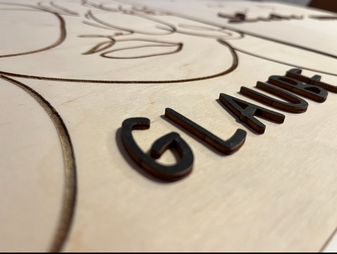3D Wandbild King Glaube Liebe Hoffnung