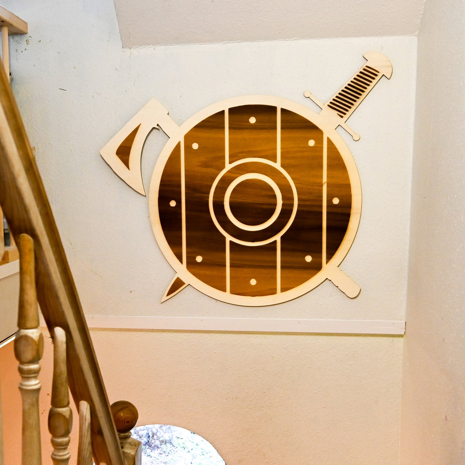 Holz Design Wandbild Schild Wikinger