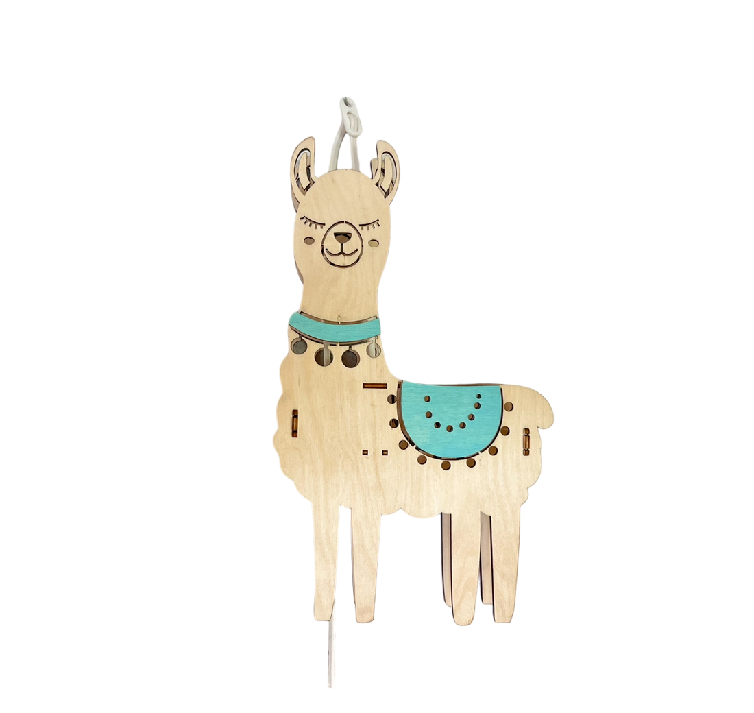 Holz Design Wandlampe Summer/ Lama, Kaktus, Flamingo