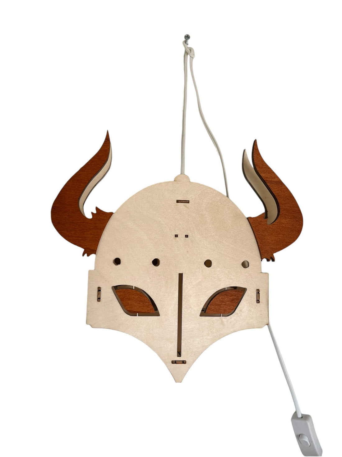 Holz Design Wandlampe Wikinger Helm Harald, Schiff Sven, Schild Erik