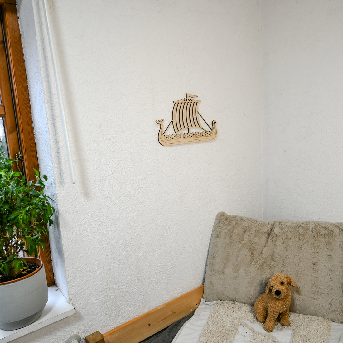 Holz Wandbild Wikingerschiff